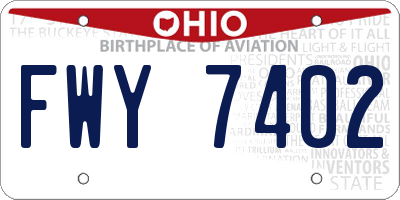 OH license plate FWY7402