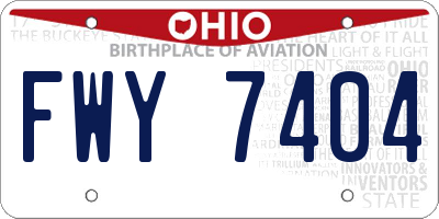 OH license plate FWY7404