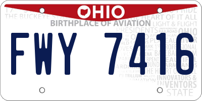 OH license plate FWY7416