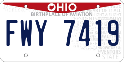 OH license plate FWY7419