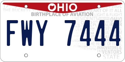 OH license plate FWY7444