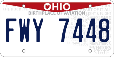 OH license plate FWY7448