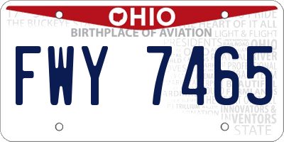 OH license plate FWY7465