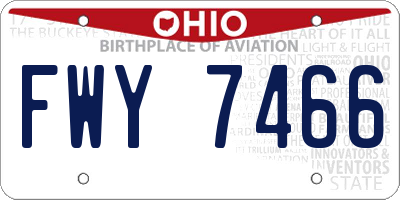 OH license plate FWY7466