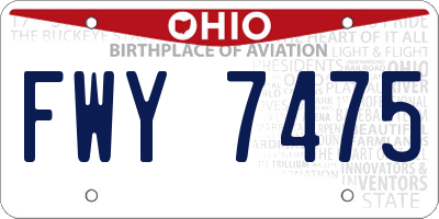 OH license plate FWY7475