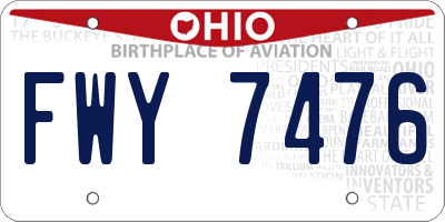 OH license plate FWY7476
