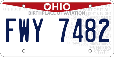 OH license plate FWY7482