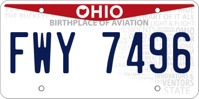 OH license plate FWY7496