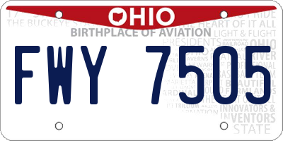 OH license plate FWY7505
