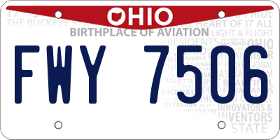OH license plate FWY7506