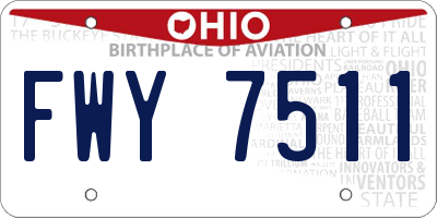 OH license plate FWY7511