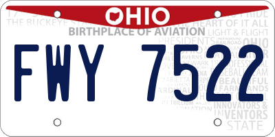 OH license plate FWY7522