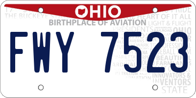 OH license plate FWY7523