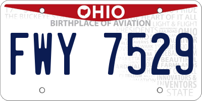 OH license plate FWY7529