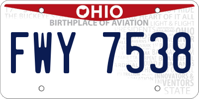 OH license plate FWY7538
