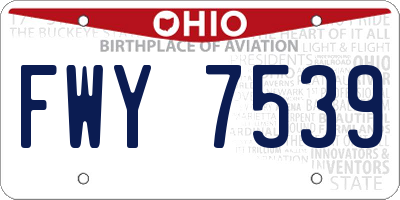 OH license plate FWY7539