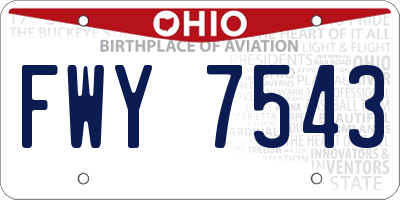 OH license plate FWY7543