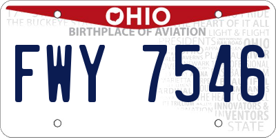 OH license plate FWY7546