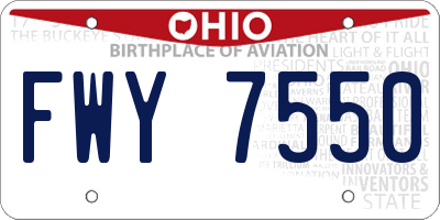 OH license plate FWY7550