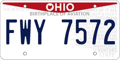 OH license plate FWY7572