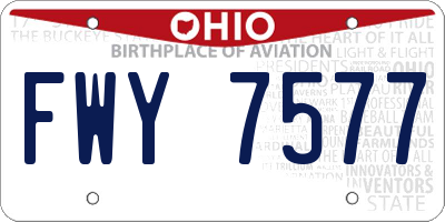 OH license plate FWY7577