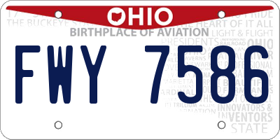 OH license plate FWY7586