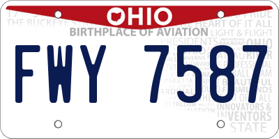OH license plate FWY7587
