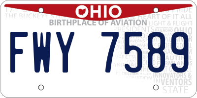 OH license plate FWY7589
