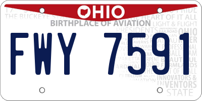 OH license plate FWY7591