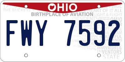 OH license plate FWY7592