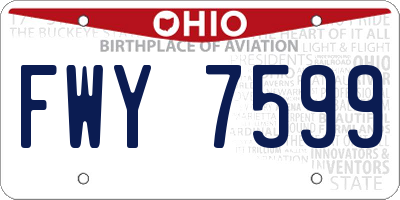 OH license plate FWY7599