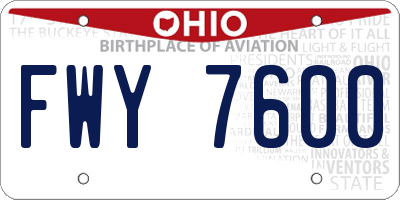 OH license plate FWY7600