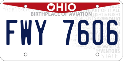 OH license plate FWY7606