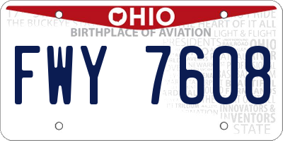 OH license plate FWY7608