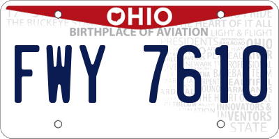 OH license plate FWY7610