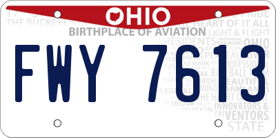 OH license plate FWY7613