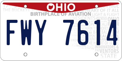 OH license plate FWY7614
