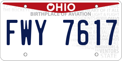 OH license plate FWY7617
