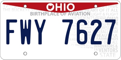 OH license plate FWY7627