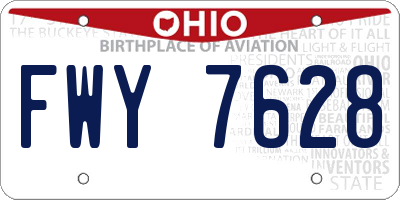 OH license plate FWY7628