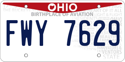 OH license plate FWY7629