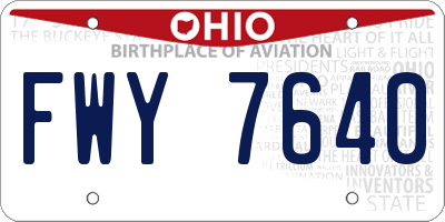 OH license plate FWY7640