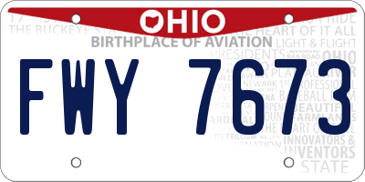OH license plate FWY7673