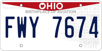 OH license plate FWY7674