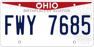 OH license plate FWY7685