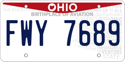 OH license plate FWY7689