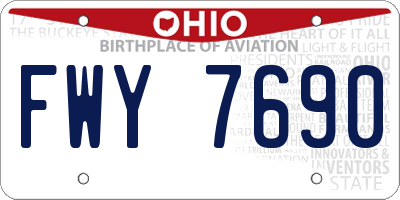OH license plate FWY7690