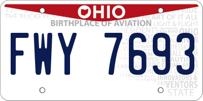 OH license plate FWY7693