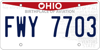 OH license plate FWY7703