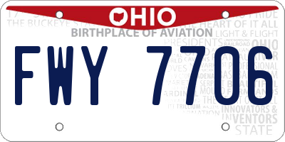 OH license plate FWY7706